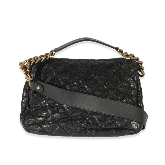 Chanel Black Crumpled Calfskin Medium Coco Pleats Messenger - Picture 3 of 7